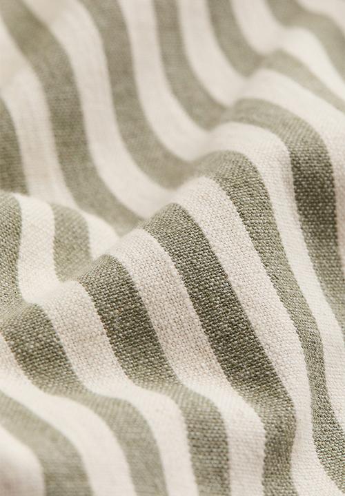 H&M - Cotton-blend tablecloth - dusty green/striped