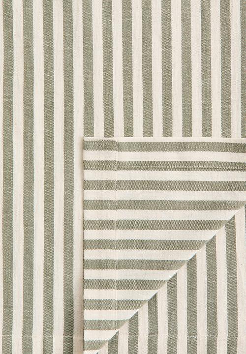 H&M - Cotton-blend tablecloth - dusty green/striped