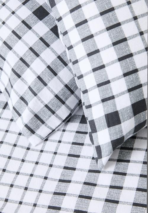 Sixth Floor - Cotton Blend Winter Check Duvet Set White
