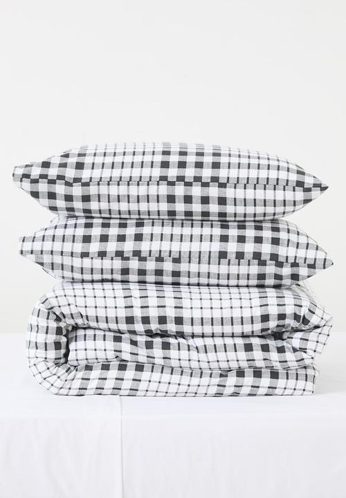 Sixth Floor - Cotton Blend Winter Check Duvet Set White