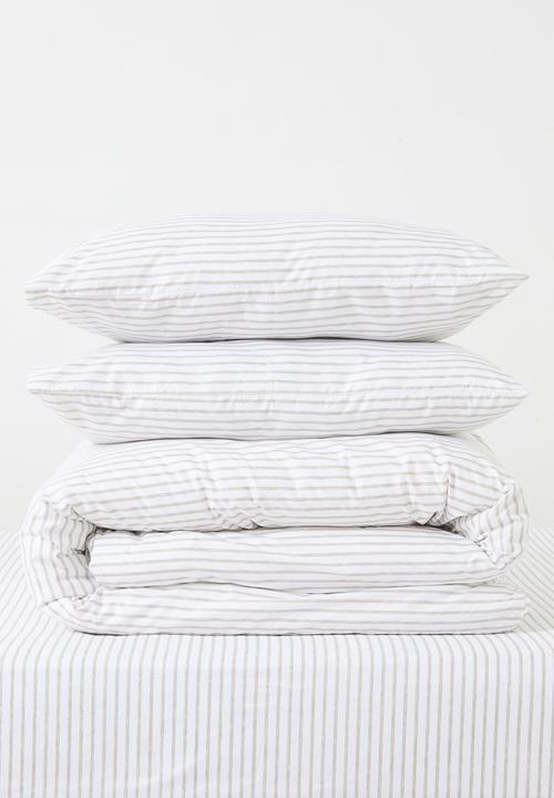 Sixth Floor - Painterly Stripe Super Soft  Duvet Cover & Sheet Set