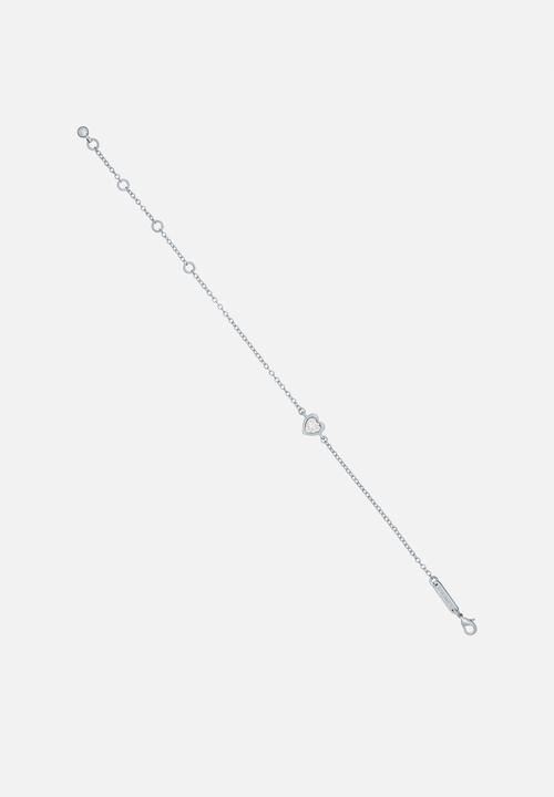 Ted Baker - Hansaa crystal heart adjustable bracelet - silver