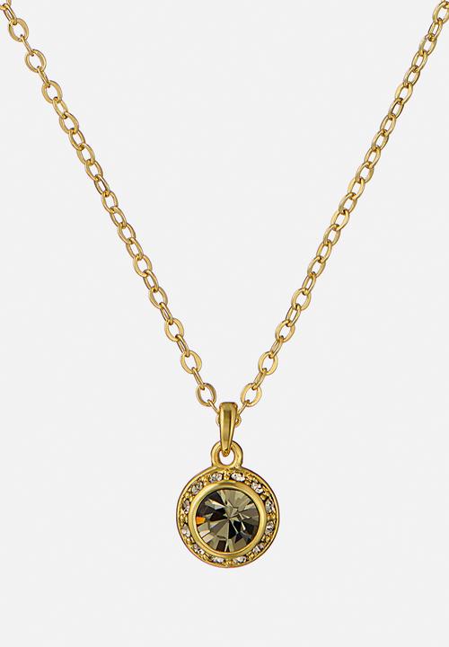 Ted Baker - Soltell solitaire sparkle crystal pendant necklace - gold/black