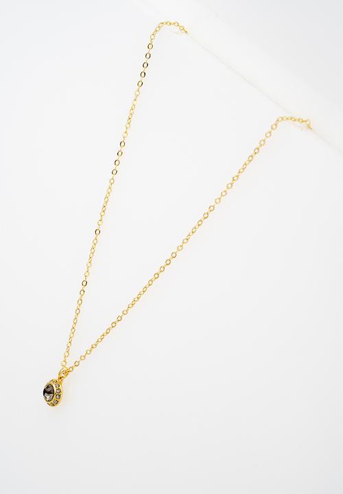 Ted Baker - Soltell solitaire sparkle crystal pendant necklace - gold/black