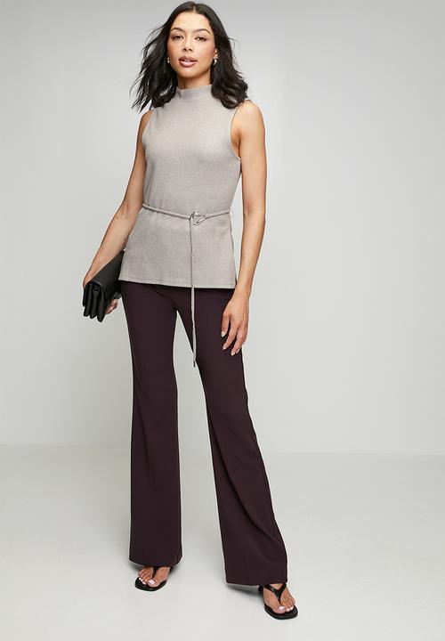 MANGO - Trousers emma - dark purple