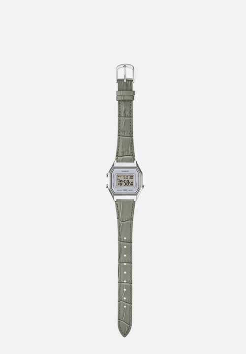 Casio - Retro Silver Grey Leather - Grey