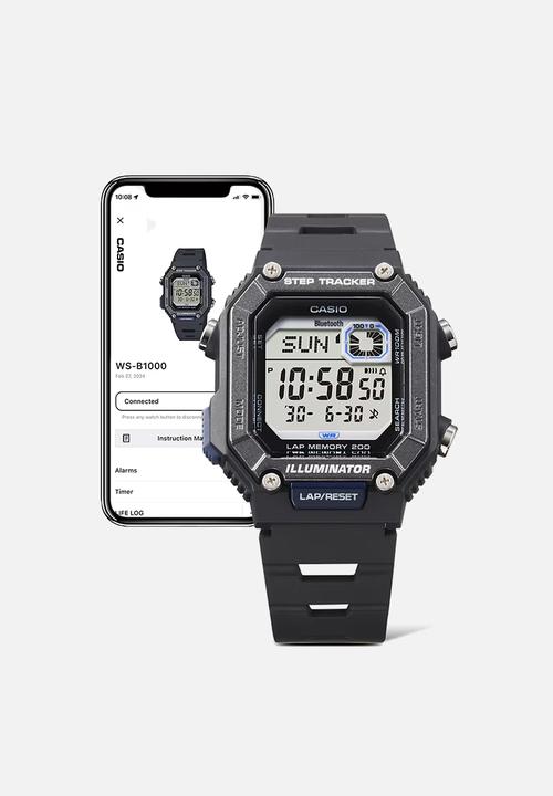 Casio - Digital World Time Bluetooth - Black