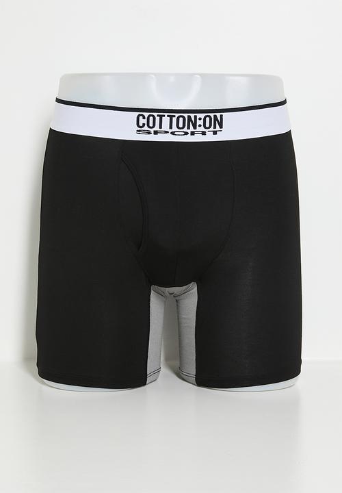 Cotton On - 2 Pack Mens Sport Trunk - Black/Grey