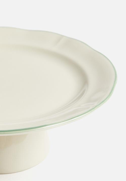 H&M - Small stoneware cake stand - beige,multi