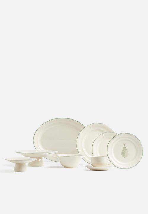 H&M - Small stoneware cake stand - beige,multi