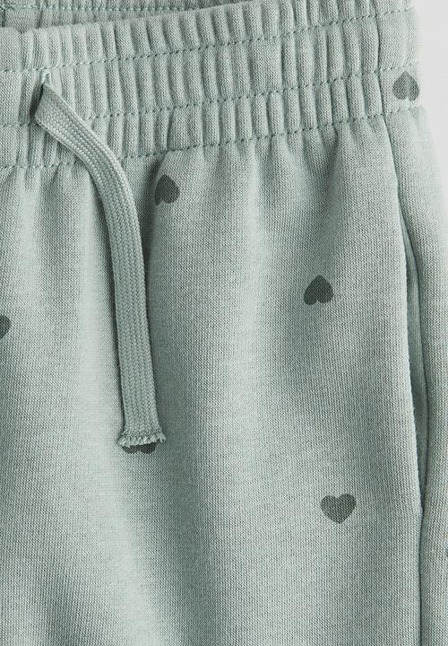 H&M - Brushed-inside joggers - sage green hearts