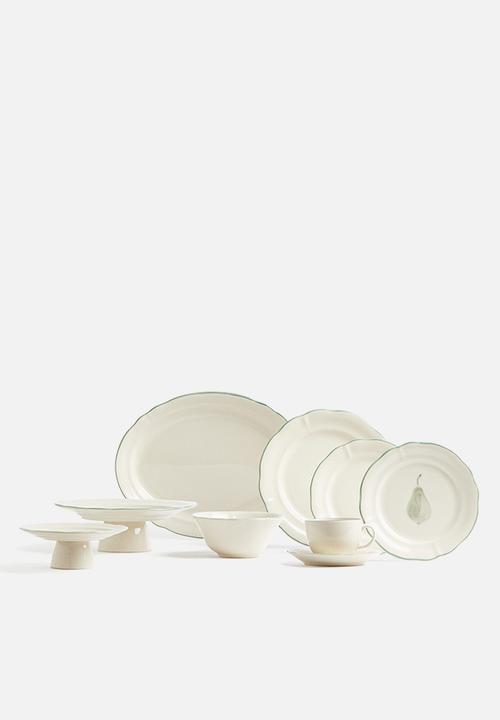 H&M - Stoneware cup and saucer - beige,multi