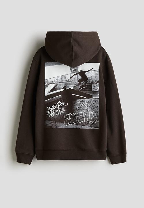 H&M - Hoodie - dark brown skater