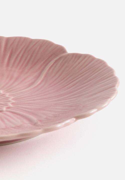 H&M - Flower-shaped stoneware mid plate - pink