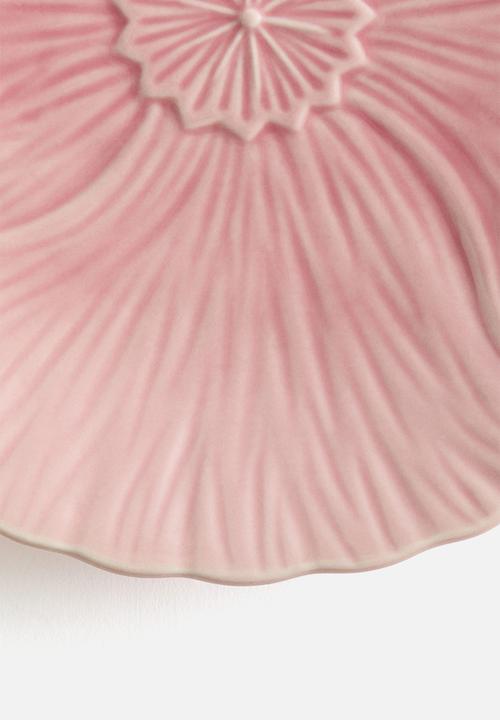 H&M - Flower-shaped stoneware mid plate - pink