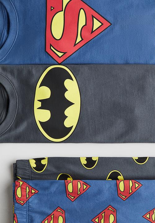 H&M - 2-Pack printed cotton pyjamas - blue superman