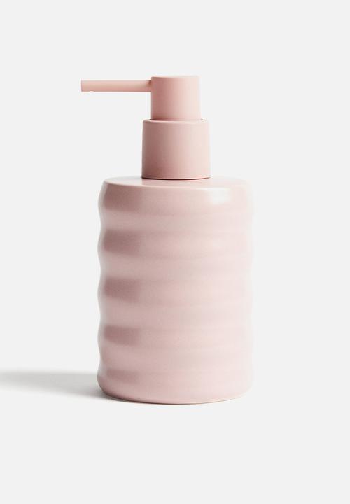 Stoneware soap dispenser - pink
