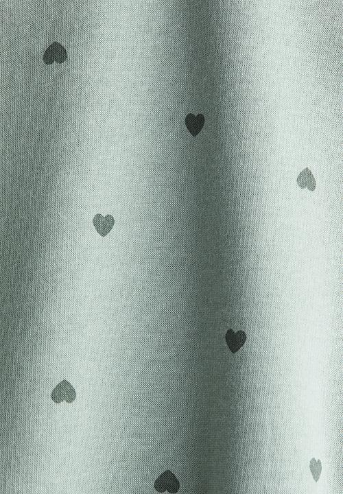 H&M - Oversized brushed-inside sweatshirt - dusty green hearts