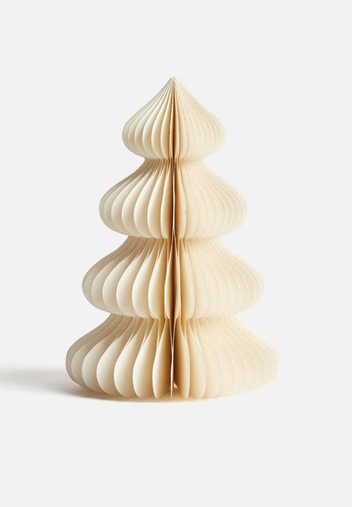 Small paper fir tree decoration - white