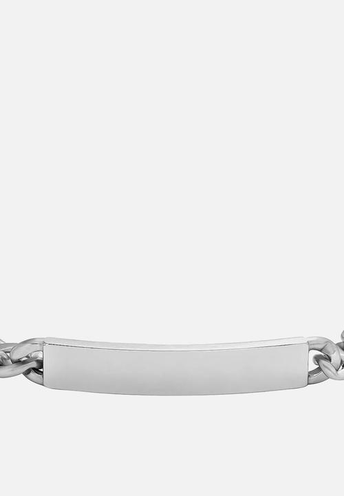 Fossil - Drew Stainless Steel ID Bracelet  JF04164040 - Silver
