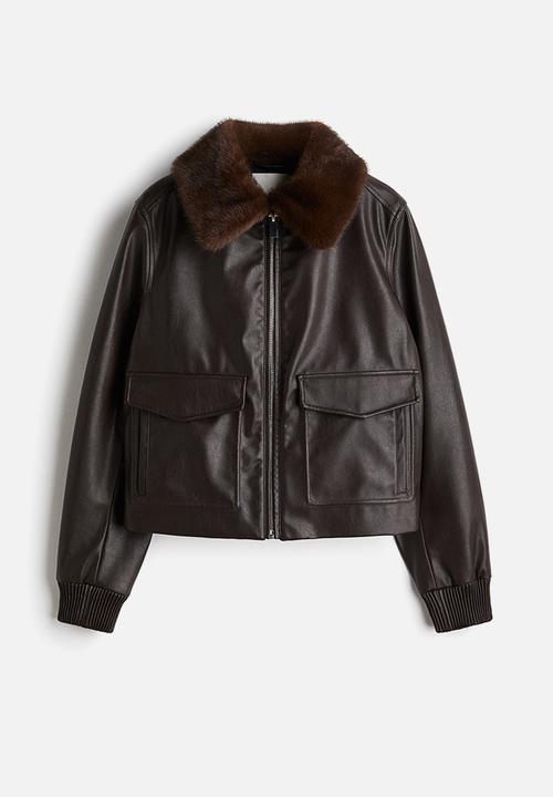 H&M - Collared coated jacket - dark brown