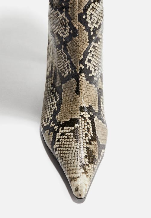 H&M - Knee-high boots - beige/snakeskin pattern