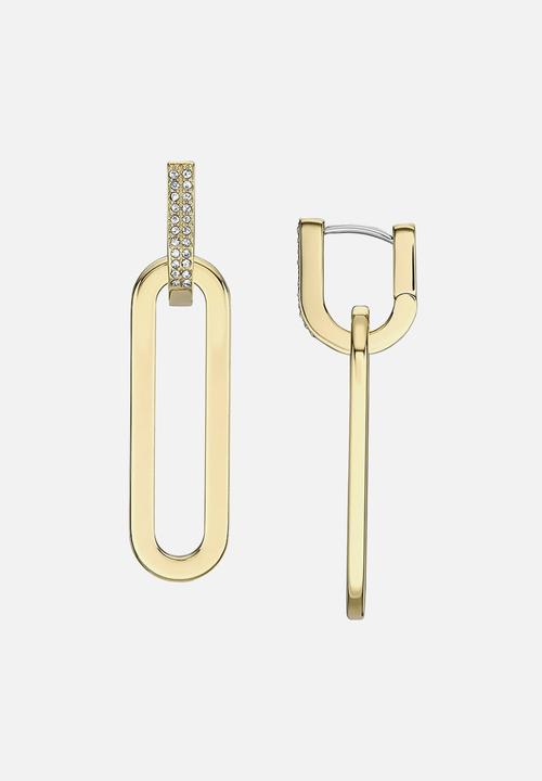 Fossil - Heritage D-Link Glitz Gold-Tone Stainless Steel Drop Earrings  JF04587710 