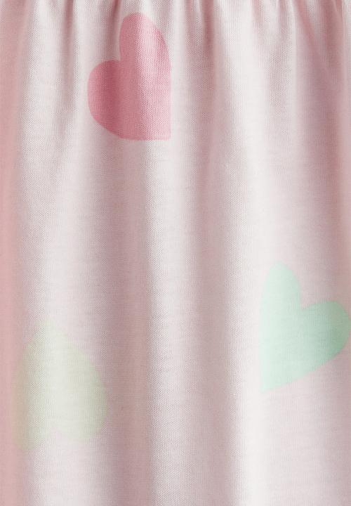 H&M - Patterned jersey dress - light pink/hearts