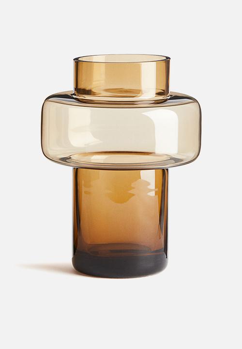 H&M - Extra-small tiered glass vase - amber-coloured