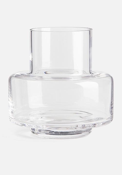 Extra-small tiered glass vase - transparent