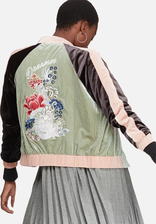 Glamorous - Contrast velvet bomber 