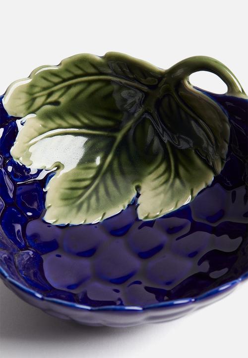 H&M - Small figurative stoneware serving bowl -  dark blue/grape