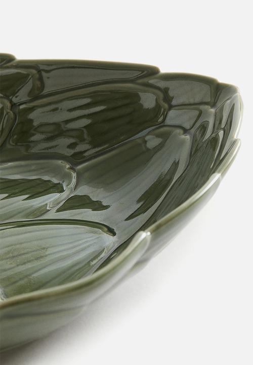 H&M - Large figurative stoneware serving bowl - green/artichoke 
