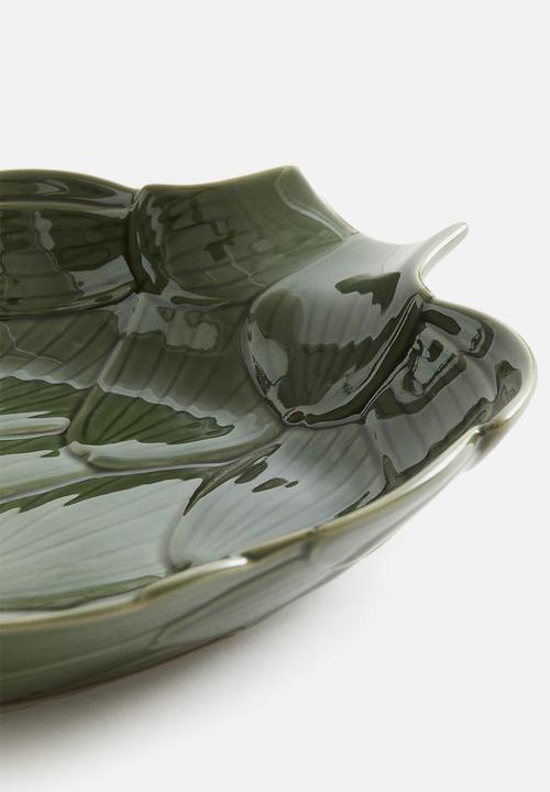 H&M - Large figurative stoneware serving bowl - green/artichoke 