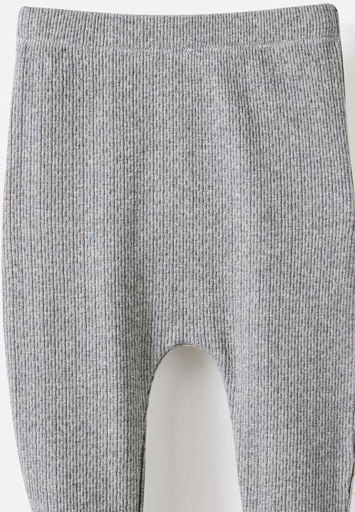 Cotton On - Organic Pointelle Legging - Mid Grey Marle