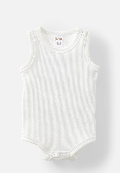 Cotton On - 3 Pack Organic Pointelle Sleeveless  Bubbysuit - Milk