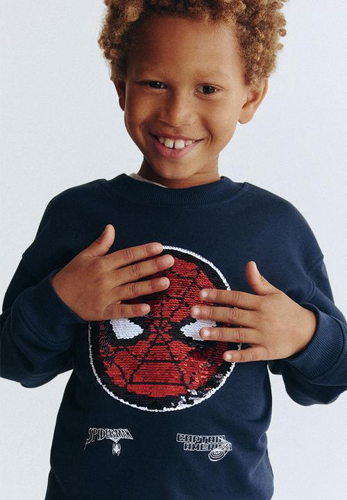 H&M - Oversized printed sweatshirt - navy blue/marvel comics