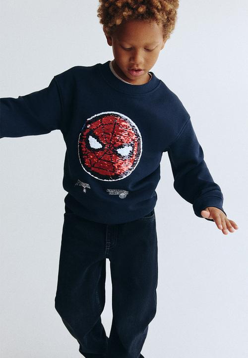 H&M - Oversized printed sweatshirt - navy blue/marvel comics