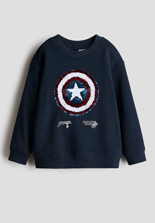 H&M - Oversized printed sweatshirt - navy blue/marvel comics