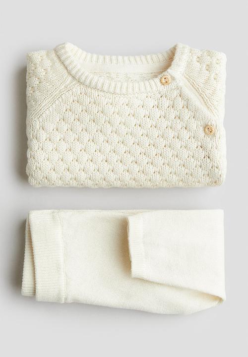 H&M - 2-Piece cotton set - cream 