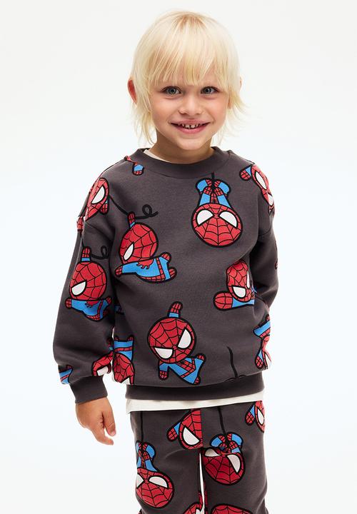 H&M - 2-Piece printed sweatshirt set - grey/marvel comics