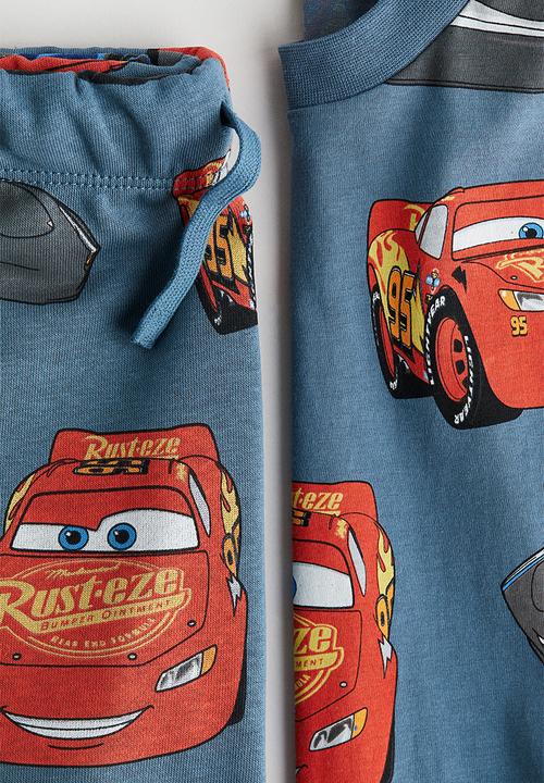 H&M - 2-Piece printed set - dusty blue/cars