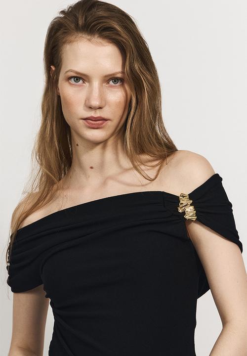 H&M - One-shoulder top - black