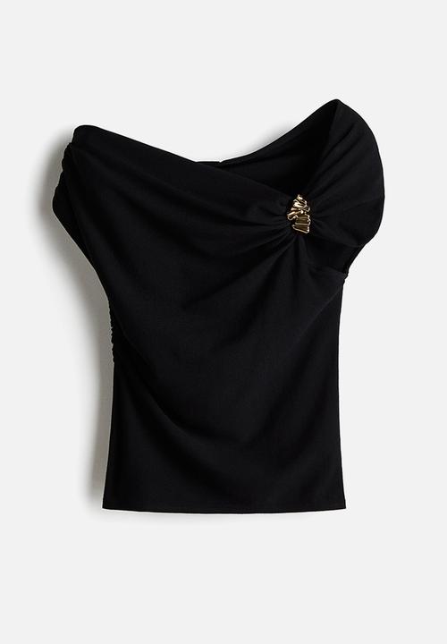 H&M - One-shoulder top - black