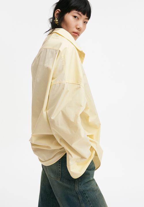 H&M - Cotton poplin shirt - light yellow