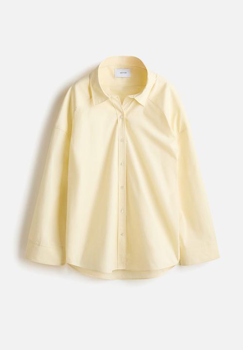 H&M - Cotton poplin shirt - light yellow