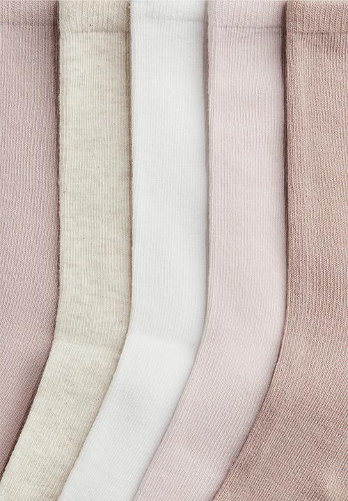 H&M - 7-pack socks - dusty pink & beige marl