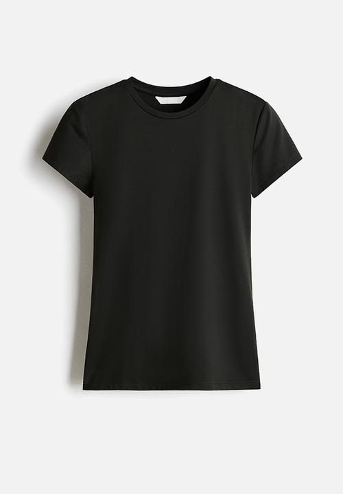 H&M - Fitted microfibre t-shirt - dark green