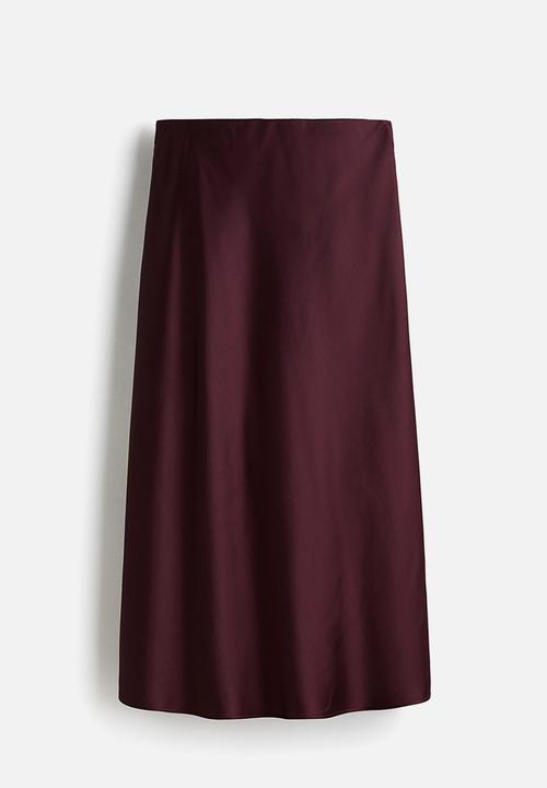 H&M - Midi skirt - burgundy