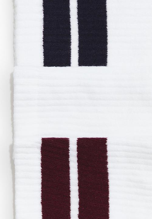 H&M - 5-pack ribbed socks - white striped
